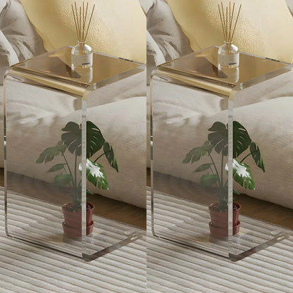 Table d'appoint polyvalente en acrylique en forme de C