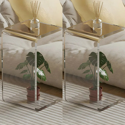 Table d'appoint polyvalente en acrylique en forme de C