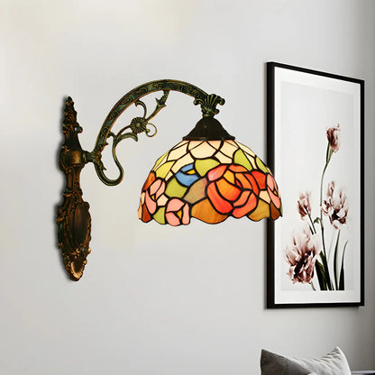 Applique murale LED vintage en vitrail pour salon
