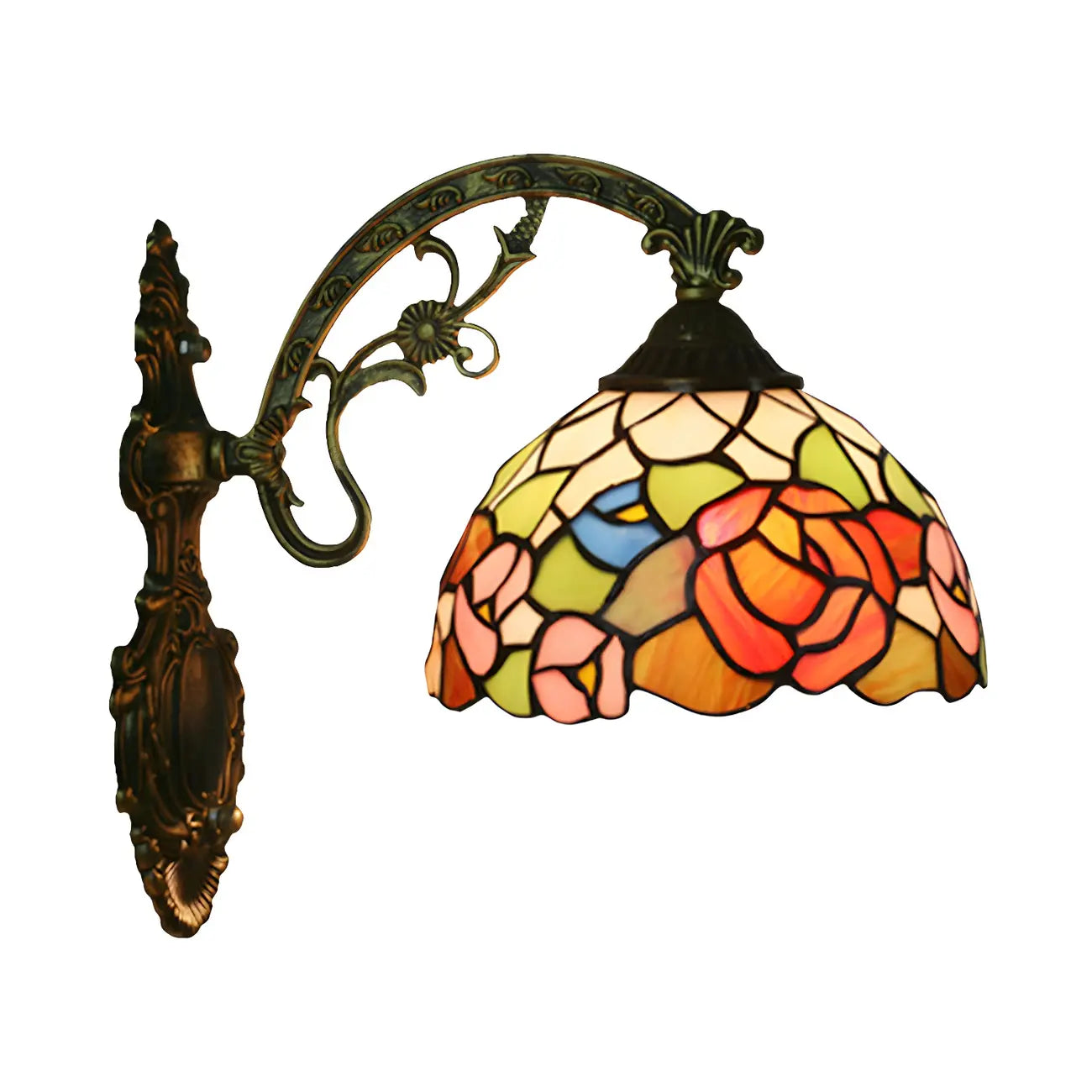 Applique murale LED vintage en vitrail pour salon
