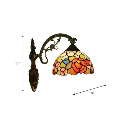 Applique murale LED vintage en vitrail pour salon