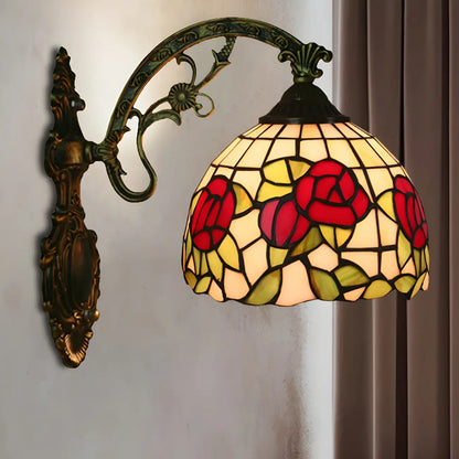 Applique murale LED vintage en vitrail pour salon