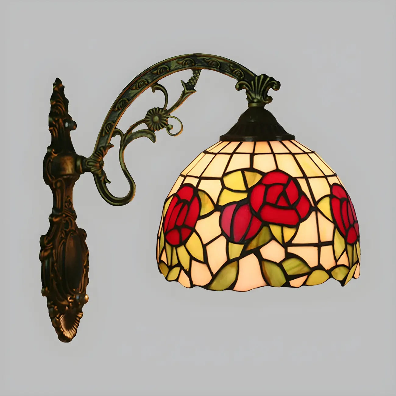 Applique murale LED vintage en vitrail pour salon