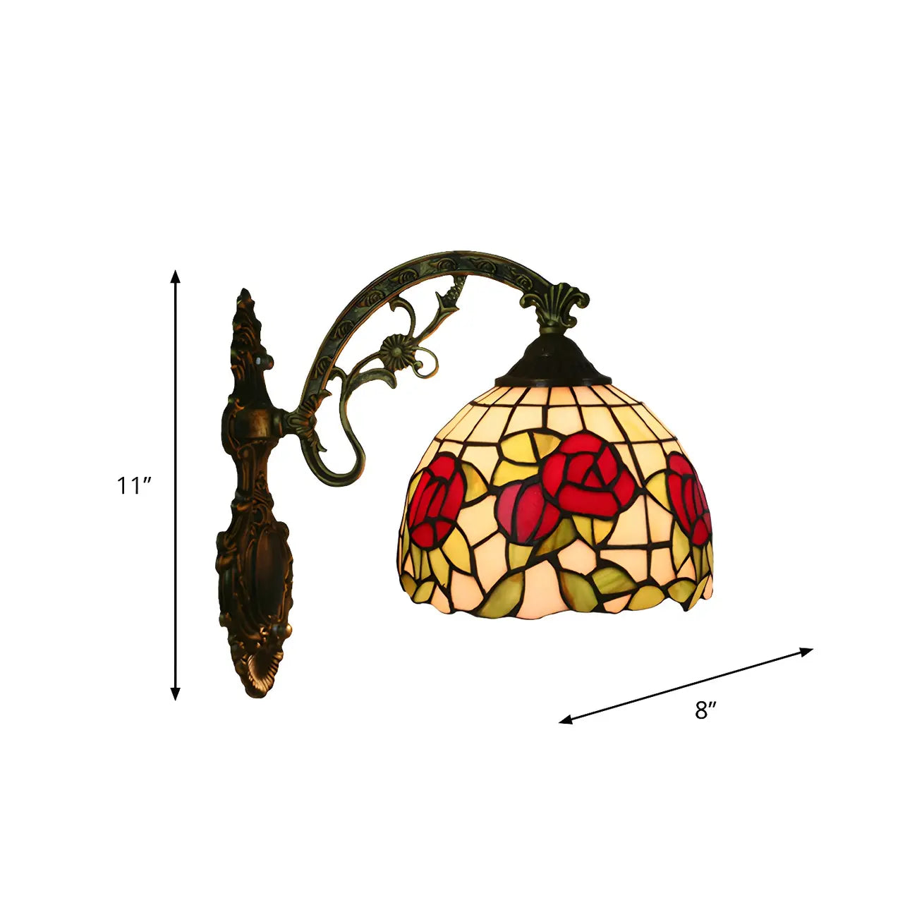Applique murale LED vintage en vitrail pour salon