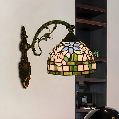 Applique murale LED vintage en vitrail pour salon