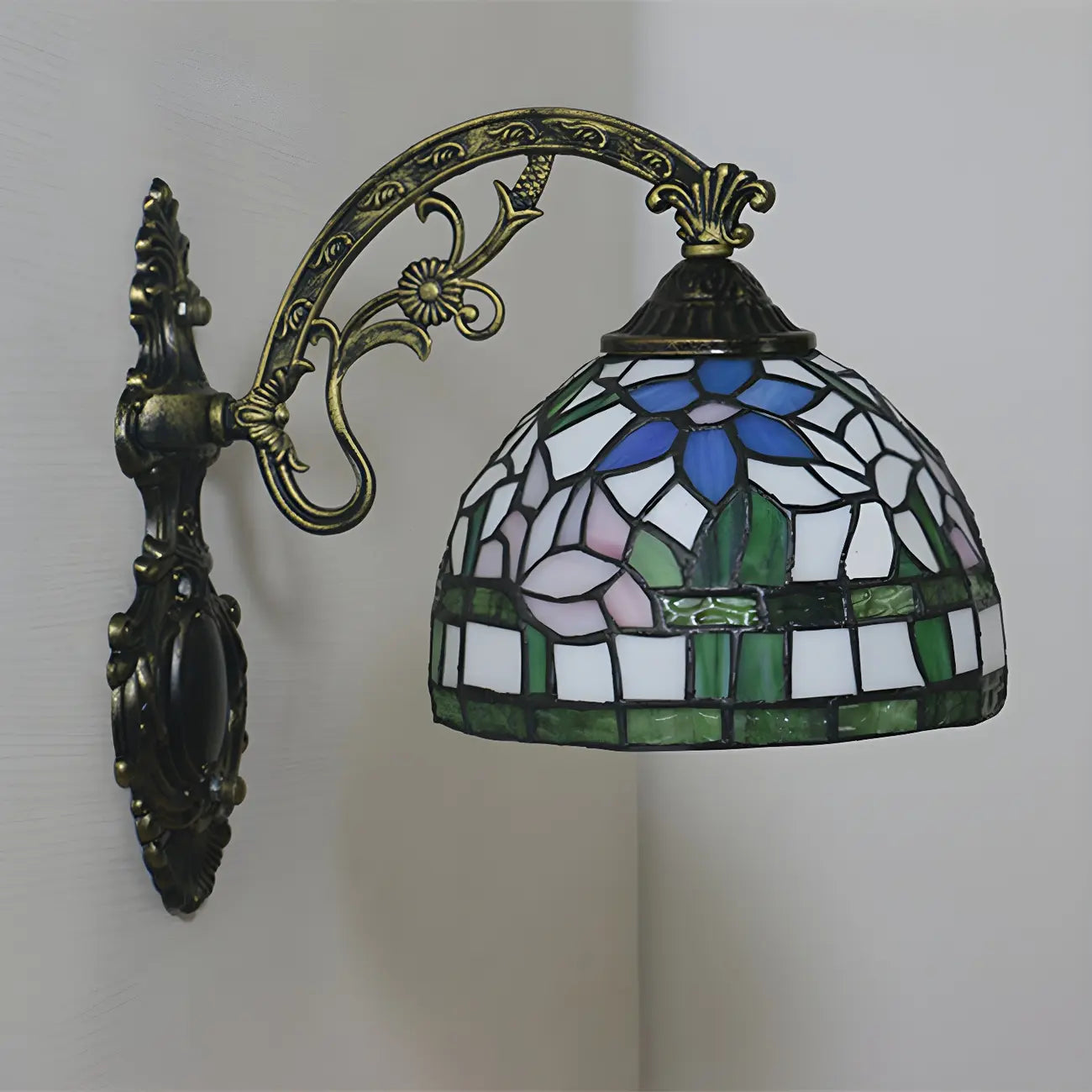 Applique murale LED vintage en vitrail pour salon