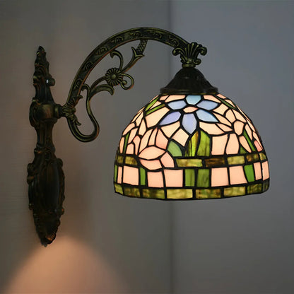 Applique murale LED vintage en vitrail pour salon
