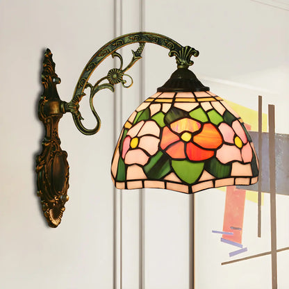 Applique murale LED vintage en vitrail pour salon