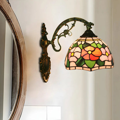 Applique murale LED vintage en vitrail pour salon