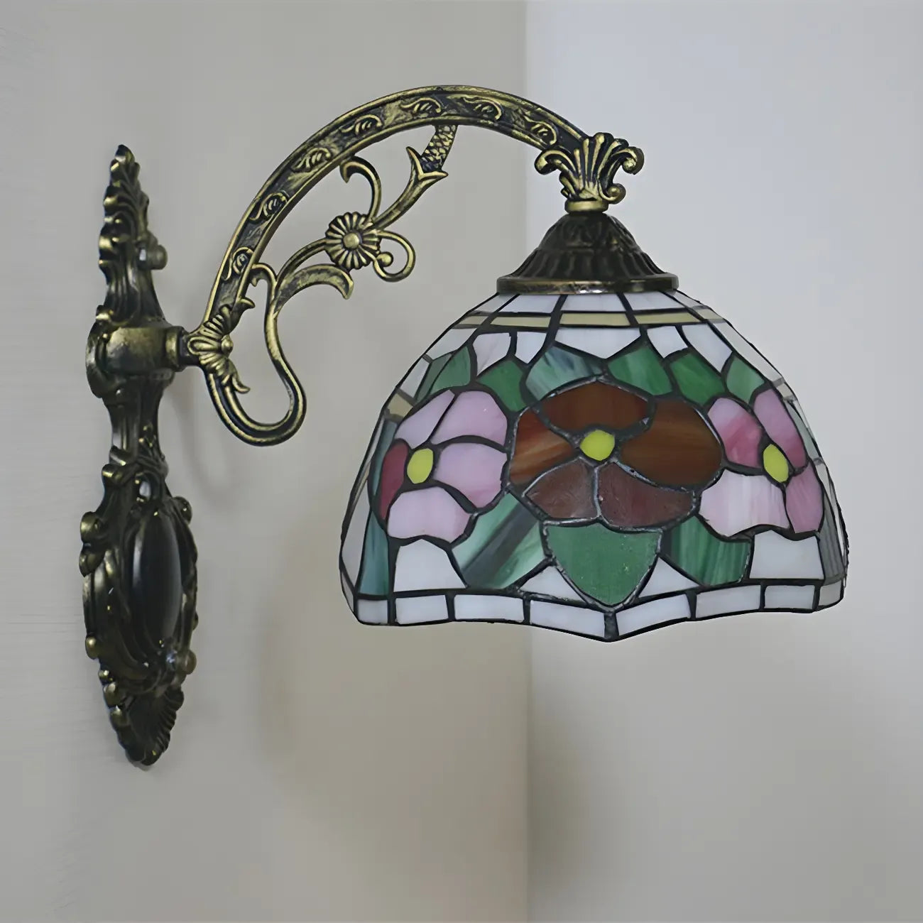 Applique murale LED vintage en vitrail pour salon