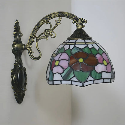 Applique murale LED vintage en vitrail pour salon