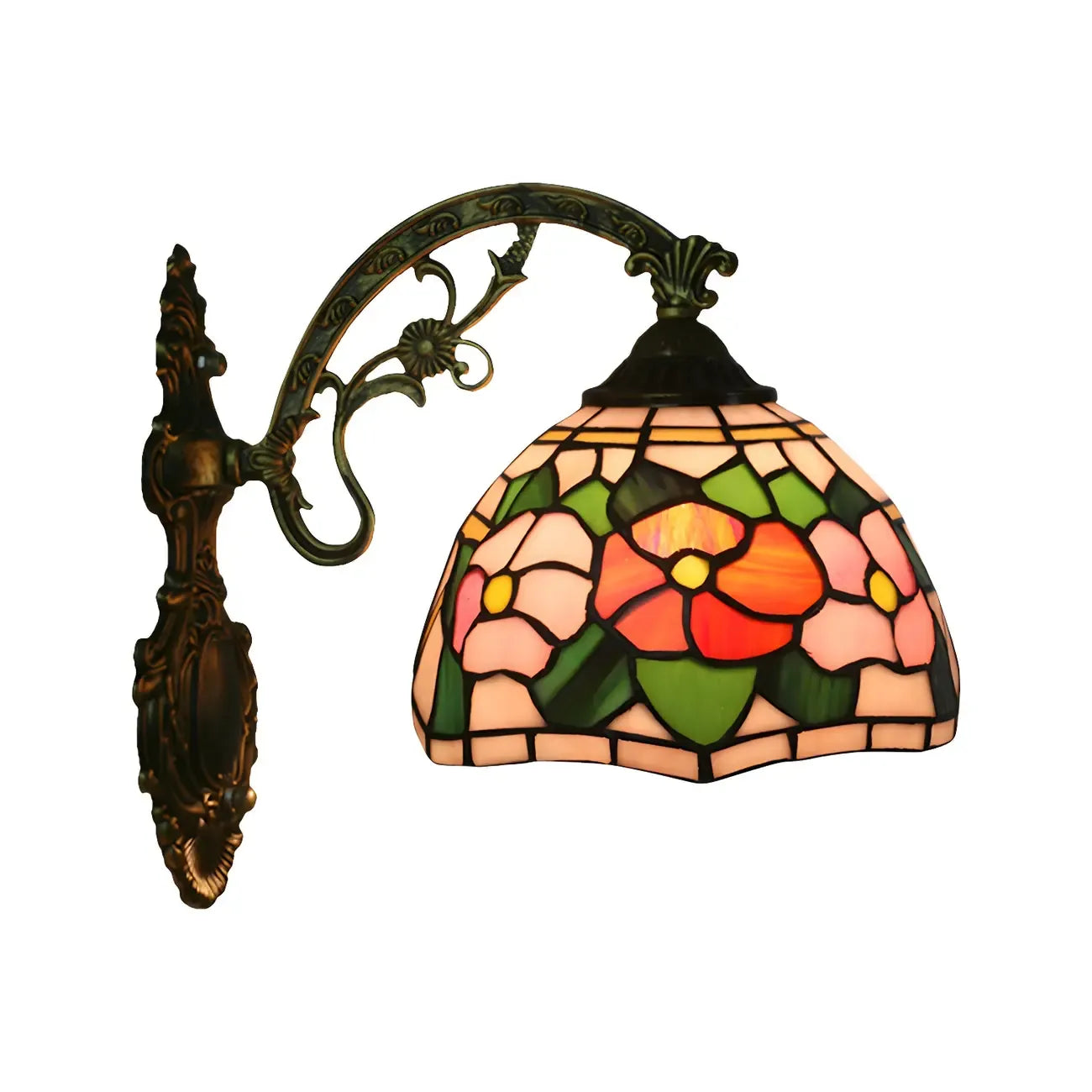 Applique murale LED vintage en vitrail pour salon