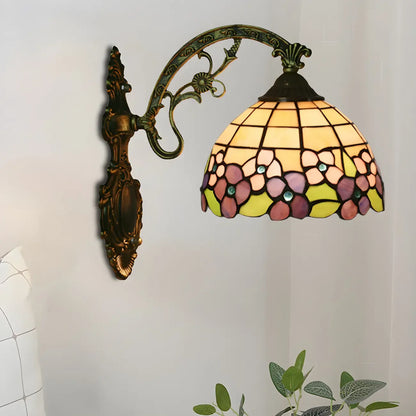Applique murale LED vintage en vitrail pour salon