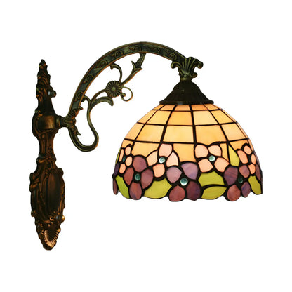 Applique murale LED vintage en vitrail pour salon