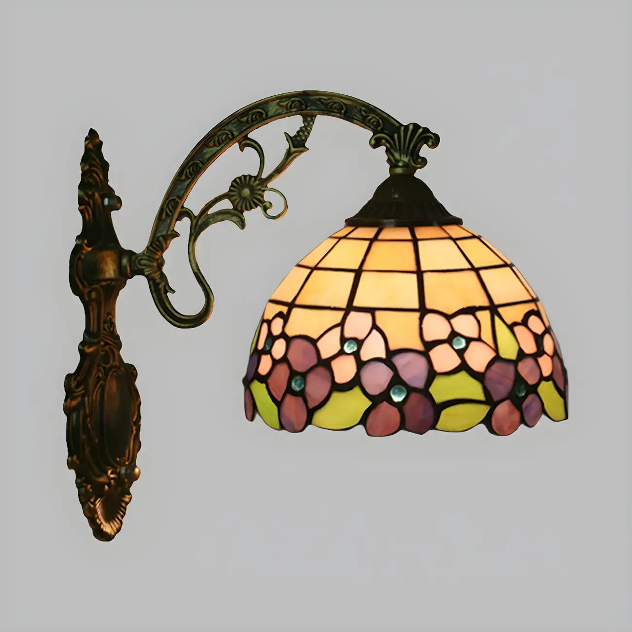Applique murale LED vintage en vitrail pour salon