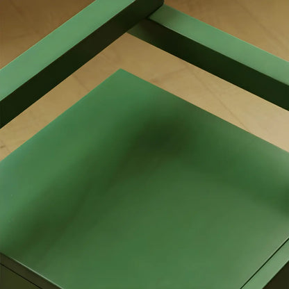 Table de chevet étroite en bois vert à 1 tiroir