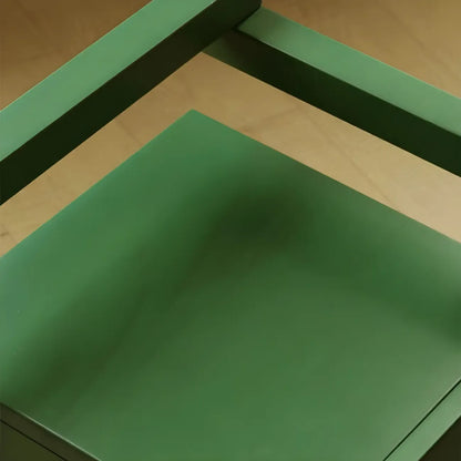 Table de chevet étroite en bois vert à 1 tiroir