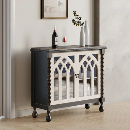 Armoire à vin traditionnelle en MDF noir avec portes