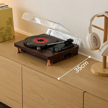 Meuble TV en bois brun nordique avec gestion des câbles