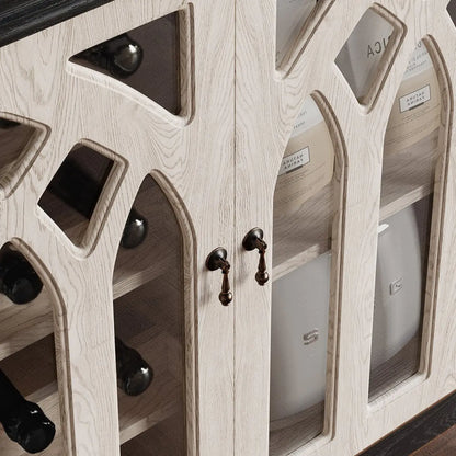 Armoire à vin traditionnelle en MDF noir avec portes