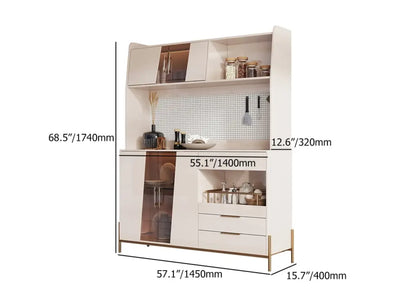 Buffet de rangement de luxe en MDF avec panneau perforé et accents dorés